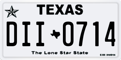 TX license plate DII0714