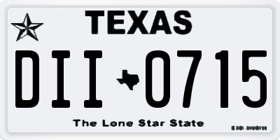 TX license plate DII0715