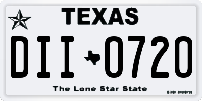 TX license plate DII0720