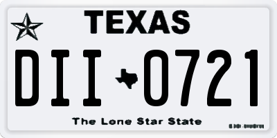 TX license plate DII0721