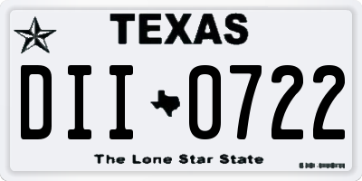 TX license plate DII0722