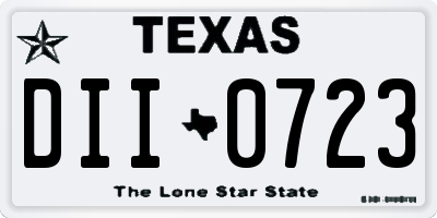 TX license plate DII0723