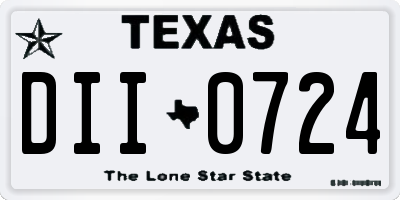 TX license plate DII0724