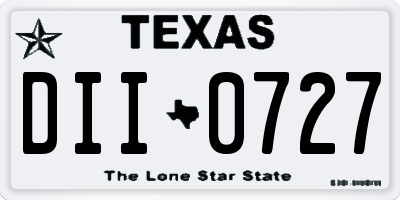 TX license plate DII0727