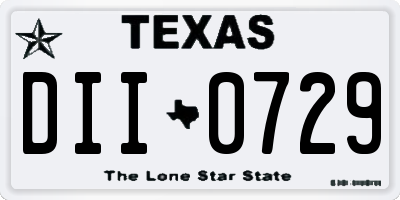 TX license plate DII0729