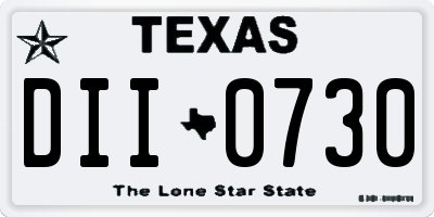 TX license plate DII0730