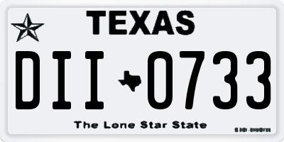 TX license plate DII0733