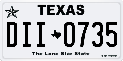 TX license plate DII0735
