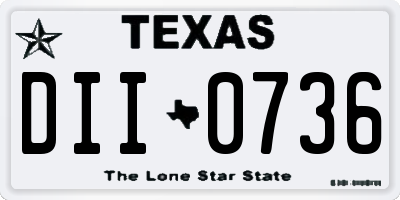 TX license plate DII0736