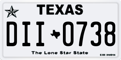 TX license plate DII0738