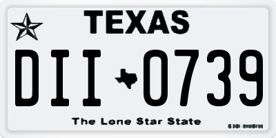 TX license plate DII0739