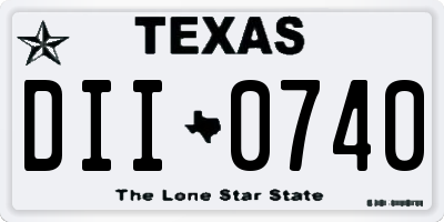 TX license plate DII0740