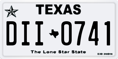 TX license plate DII0741