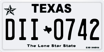 TX license plate DII0742
