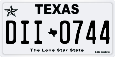 TX license plate DII0744
