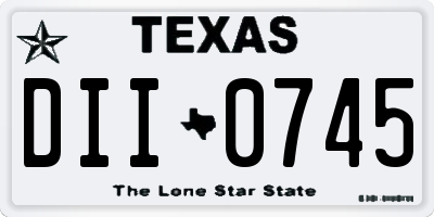 TX license plate DII0745