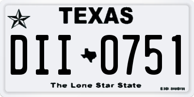 TX license plate DII0751