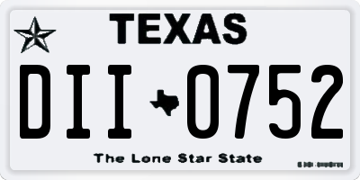 TX license plate DII0752