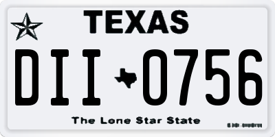 TX license plate DII0756