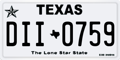 TX license plate DII0759