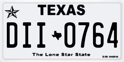 TX license plate DII0764