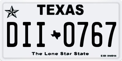 TX license plate DII0767