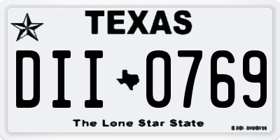 TX license plate DII0769