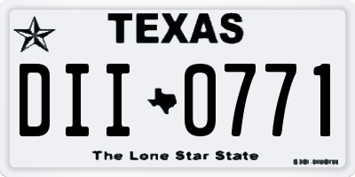 TX license plate DII0771