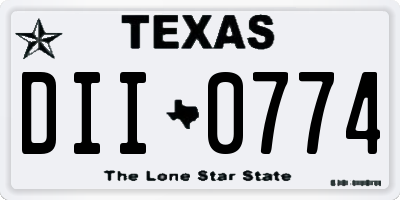 TX license plate DII0774