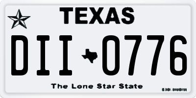 TX license plate DII0776