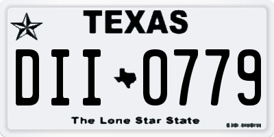 TX license plate DII0779