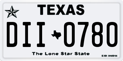 TX license plate DII0780