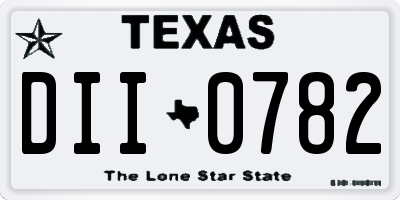 TX license plate DII0782