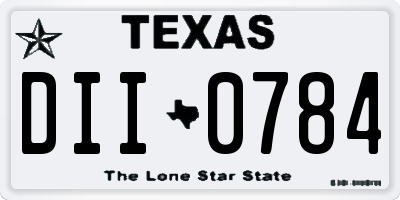 TX license plate DII0784
