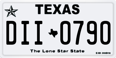 TX license plate DII0790