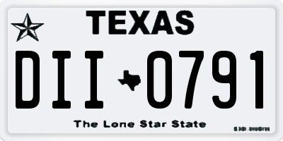 TX license plate DII0791