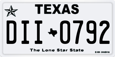 TX license plate DII0792