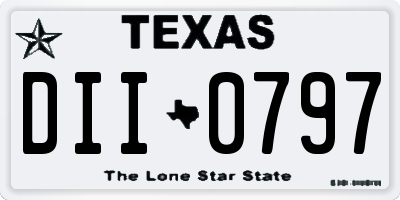 TX license plate DII0797