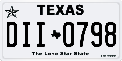 TX license plate DII0798