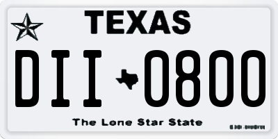 TX license plate DII0800