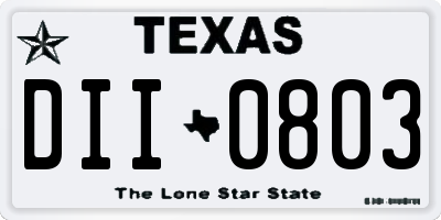 TX license plate DII0803