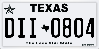 TX license plate DII0804