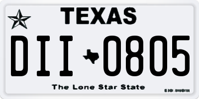 TX license plate DII0805
