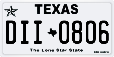 TX license plate DII0806