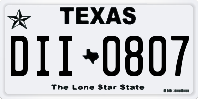 TX license plate DII0807