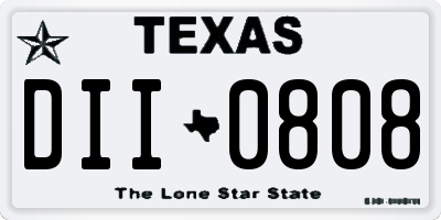 TX license plate DII0808