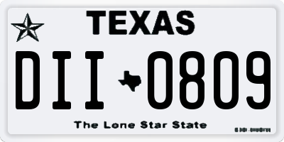 TX license plate DII0809