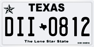 TX license plate DII0812
