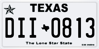 TX license plate DII0813