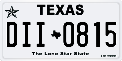 TX license plate DII0815